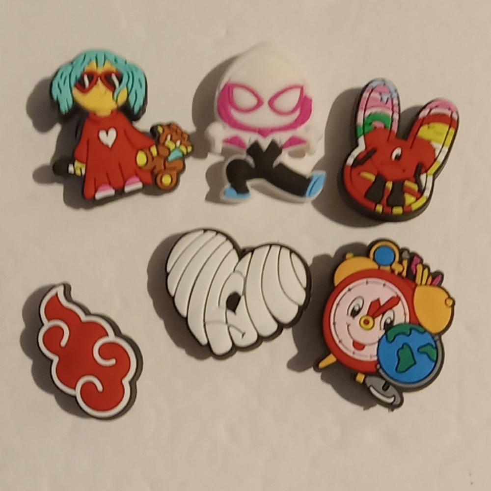 Assorted Decorative Croc Charms Set Of 6 Misc. Styles